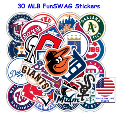 MLB Logo 30 Pc. Sticker Set. All Teams. FAST/FREE Shipping. Walls, Mirrors, Mugs - Image 1 of 4