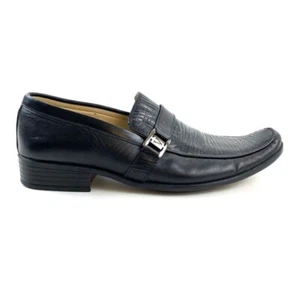 Ghasrepa Mens Dress Loafers Black Leather Slip On Low Top US 9 EUR 43 - Picture 1 of 12