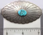 Native American Sterling Silver Turquoise Hair Barrette Lena Platero Navajo