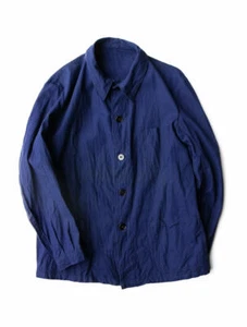 French Indigo Linen Work Jacket 40s 50s Vintage Men's Outerwear 3 Pocket - Bild 1 von 5