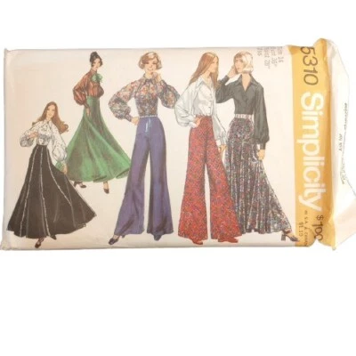 Simplicity 5310 Pattern Misses' Blouse Skirt and Bell-Bottom Pants Sz 14 VTG UC - Image 1 of 4
