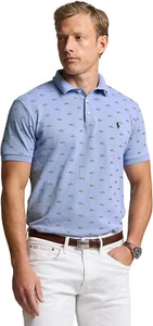 $125 Polo Ralph lauren Men's Classic Fit Monogram Stretch Polo Shirt, Blue, L - Picture 1 of 3