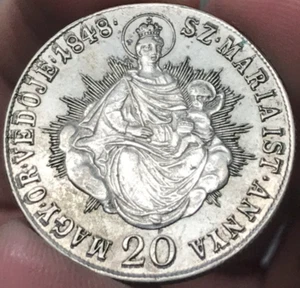 1848 Hungary Silver 20 Kreuzers Restrike - Ferdinand V - War of Independence - Picture 1 of 2