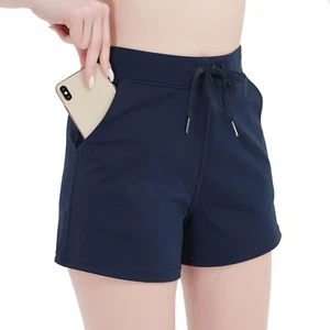 Women Workout Running Shorts 2 in 1 Active Yoga Gym Sport Shorts with Pockets - Picture 1 of 12