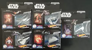 Hot Wheels Star Wars Commemorative Series 5 Starfighters Slave I TIE Naboo Jedi - Picture 1 of 7