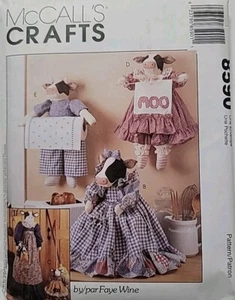 Sewing Craft Pattern McCall's 8590 Cow Dolls Towel Holder Toster cover - Picture 1 of 2
