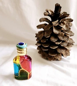 Vintage Mini Murano Stil Dekoration Glas Parfüm Apotheker Flakon Schraubverschluss - Bild 1 von 6