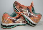 ASICS GEL-NIMBUS 17 Women`s Size 9.5 Pink Green Athletic Running Shoes T557N