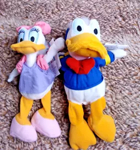 Disney Store DONALD DUCK & DAISY DUCK 9” BOLSA DE FELPA DE FRIJOLES - NUEVA - Imagen 1 de 6