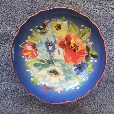 Tigela de macarrão azul The Pioneer Woman “Melody” padrão floral 7,5 polegadas - Imagem 1 de 2