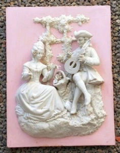 Beautiful Dresden Porcelain Display Man Serenading Woman with Lute - Picture 1 of 5