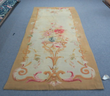 Antique French Aubusson Tapestry Panel 40" x 98" Early 1900's Handmade Wool 