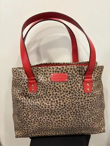 Kate Spade Slim Kenny Killington Purse Red Leather & Brown/Tan Leopard $245 - Picture 1 of 19