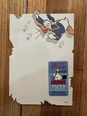 Bloc de notas troquelado Disney 100 hojas impresas Pato Donald 7"Hx4.5"Lx.5"W bordes cortados Foto 1 de 2