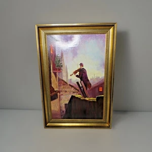 #SE4500# hermosa pintura al óleo grande sobre madera violinista (firmado: Kaczmarek) RARO - Imagen 1 de 4