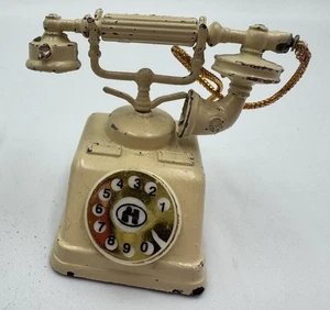 Telefono da tavolo Old Time metallo pressofuso casa delle bambole giocattolo da collezione - Foto 1 di 11