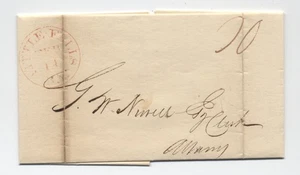 1838 Little Falls NY roter CDS briefmarkenloser Brief [k.391] - Bild 1 von 3