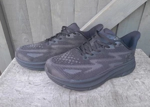 Hoka Mens All Black Running Shoes Trainers Size 9.5 Plantar Fasciitis Unworn - Picture 1 of 6