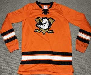 Camiseta deportiva retro juvenil de los Anaheim Ducks Mighty Ducks de la NHL - naranja - talla L (14/16) - Imagen 1 de 7
