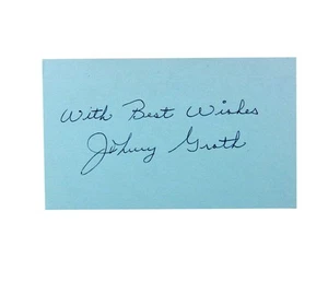 Tarjeta indexada firmada por Johnny Groth 3x5 de los Tigres de Detroit automática - Imagen 1 de 3