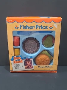 Set Burger Deluxe Fun with Food Fisher Price 2135 1987 vintage nuovo scatola sigillata - Foto 1 di 6