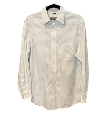 Camisa de vestir para hombre Kenneth Cole Reaction a cuadros con botones, talla mediana 15-15,5 Foto 1 de 4