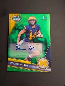 Roman Wilson Green Auto /99 2023 Bowman Chrome U University - Bild 1 von 2