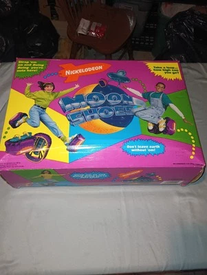 Vintage Boxed (1989) Nickelodeon Moon Shoes with Extra Bands  - Image 1 of 4