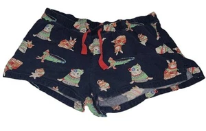 Pantalones cortos antiguos azul marino grandes ropa de dormir descolorida envejecida para mascotas con tema navideño - Imagen 1 de 9
