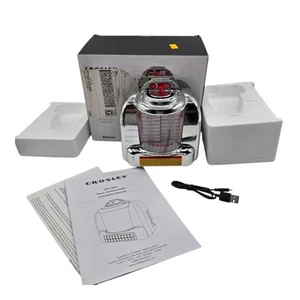 Crosley Diner Retro Jukebox Mesa Bluetooth Radio Cromo CR1120A-SI Nuevo - Imagen 1 de 13
