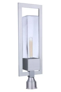 Satin Aluminum One Light Outdoor Post Mount from the Perimeter Collection - Picture 1 of 1
