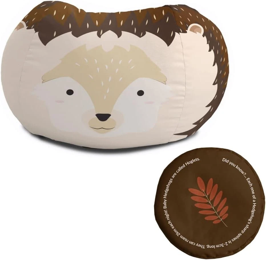 Toddler Kids Animal Printed Bean Bag Chair with Footstool | Soft, Durable Seat - Image 1 of 4