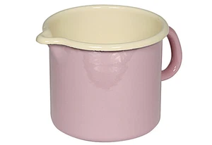 Riess Milchtopf Emaille rosa 1L 12cm Induktion kratzfest Pastell - Bild 1 von 1