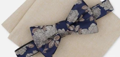 Bar III Mens 2 Piece Ellery Bow Tie Pocket Square Set Necktie New 13S23-4001 - Image 1 of 3