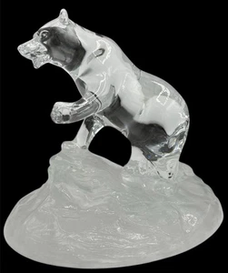 Vintage Glass Figurine Grizzly Bear Lead Crystal Glass France Cristal D'Arques - Picture 1 of 6