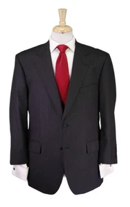 Brooks Brothers Madison Gray Burgundy Pinstripe Loro Piana Wool 2-Btn Suit 43S - Picture 1 of 11
