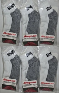 6 PAIA Calze Uomo BIANCHE Snap-On Tools Caviglia GRANDI SPEDIZIONE GRATUITA MADE IN USA NUOVE - Foto 1 di 4