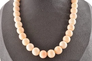 Collana in corallo pelle di angelo in argento sterling 925 (17,3 pollici... - Foto 1 di 21