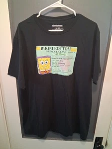 Spongebob Squarepants T-Shirt Bikini Bottom Driver License Patrick XL Mens - Picture 1 of 4