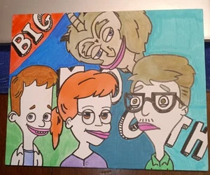 Big Mouth TV Series Painting On Canvas, 8x10 - Hormone Monster, Nick, Jessi And - Picture 1 of 1