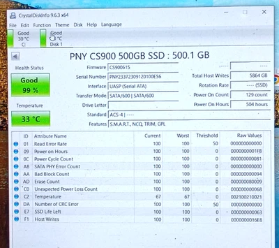 SSD7CS900-500-RB PNY CS900 500 GB SATA III 2.5" Internal Solid State Drive - Image 1 of 4