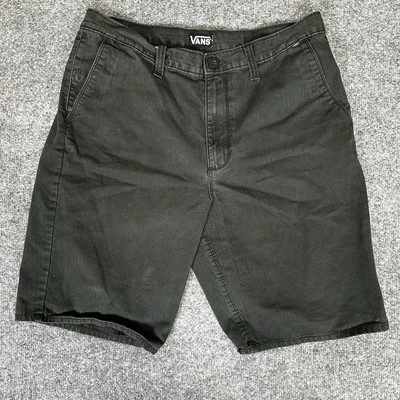 Pantalones Cortos VANS Para Hombres 32 Gris Oscuro Chino Sólido Informal tiro medio Patín 9.5" Adulto Foto 1 de 4