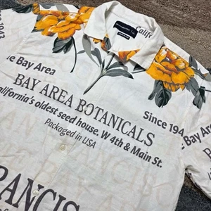 Abercrombie & Fitch Linen Blend Shirt L Bay Area Botanicals San Francisco - Picture 1 of 7