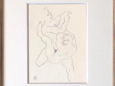 Jean Cocteau Dibujo Masculino Francés Luchadores Eróticos Lucha Foto 1 de 4