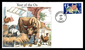 Mayfairstamps US FDC 1997 Year of Ox Happy New Year First Day Cover aau_09303 - Picture 1 of 2