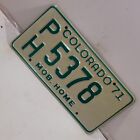 1971 Colorado Mobile Home Expired License Plate PH-5378 Man cave BAR