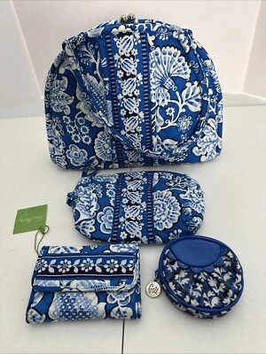 Lote de Cartera Vera Bradley Eloise Azul Laguna Bloqueo de Beso Patrón Retirado 2011 Foto 1 de 4