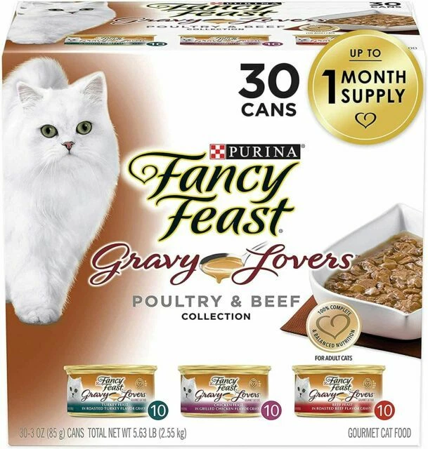 Purina Fancy Feast Gravy Lovers Poultry & Beef Feast Collection Cat Food 30oz Cans