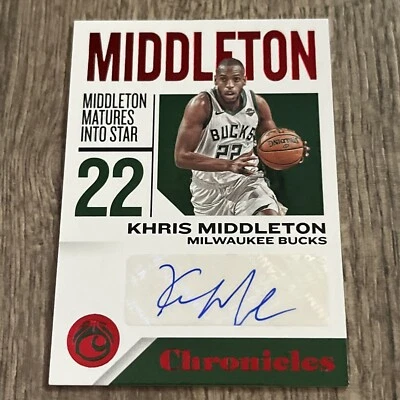 Assinaturas Panini Chronicles 2018-19 Red Khris Middleton autografadas #CS-KM Bucks  - Imagem 1 de 4