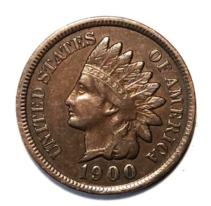 1900 US Mint – 1c Indian Head Penny – Fine - Picture 1 of 2